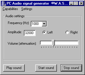 Signal generator applet screenshot